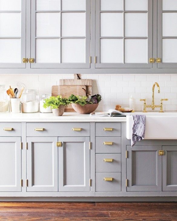 brass hardware in your kitchen -- trending now! 