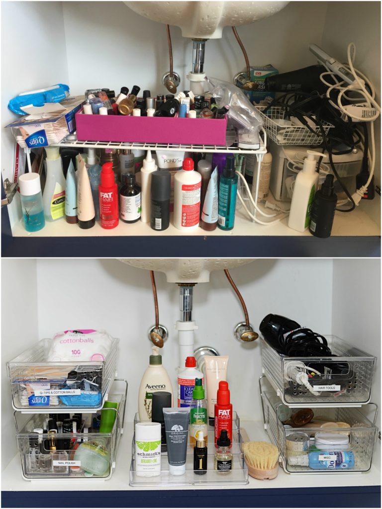 Best tips how to organize your bathroom cabinet -- check out this before and after! // the modern savvy