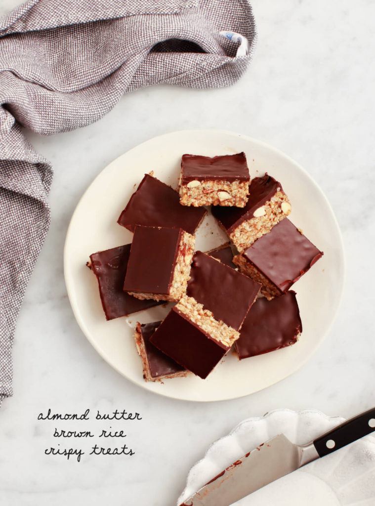 brown rice krispies treats with chocolate