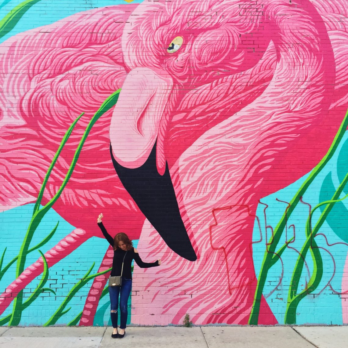 Chicago Flamingo Wall Mural