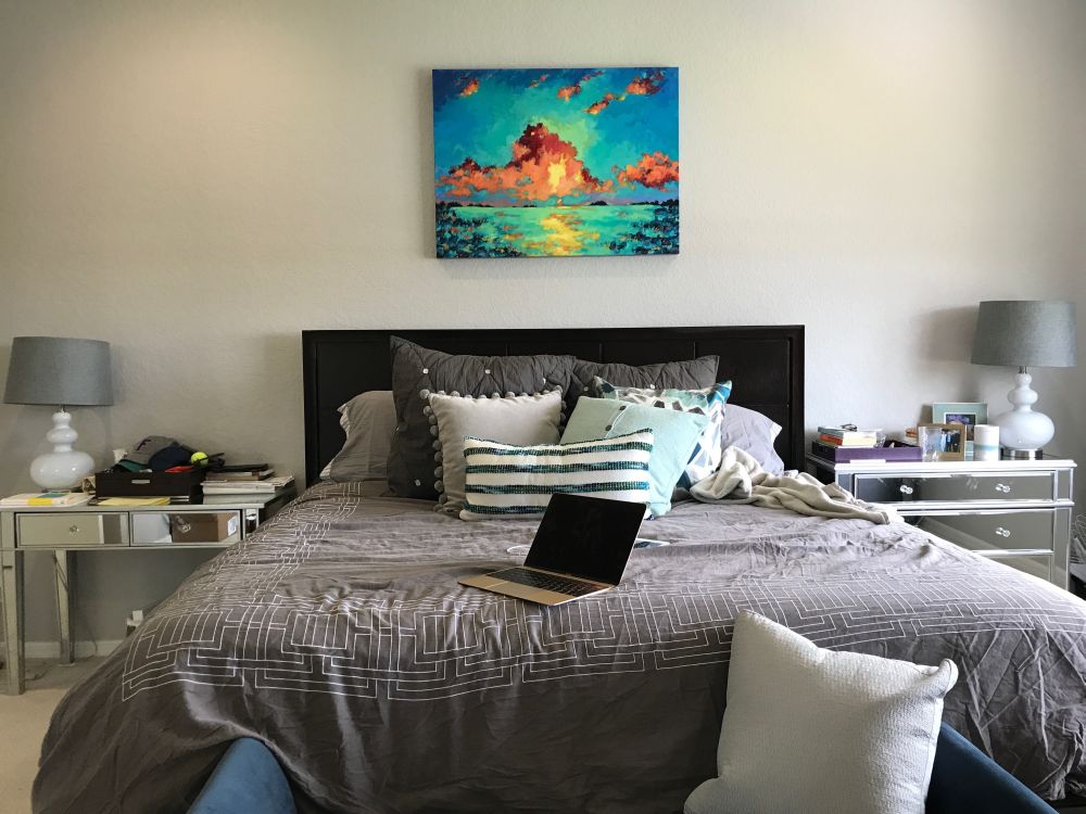 Master bedroom decor before by popular Florida style blogger The Modern Savvy