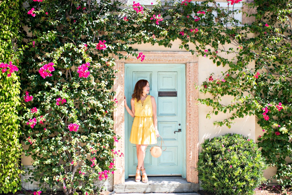 The easiest outfit combo for spring // alyson seligman of the momdern savvy in palm beach - Cute Yellow Dress styled by popular Florida fashion blogger, The Modern Savvy