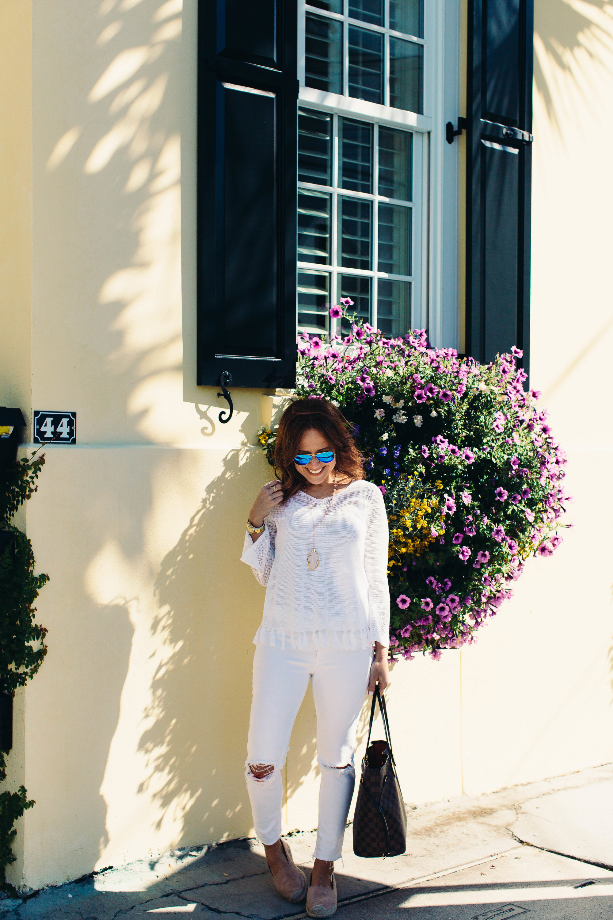 | How to Wear White Jeans & White Tee - outfit ideas featured by popular Florida style blogger, The Modern Savvy