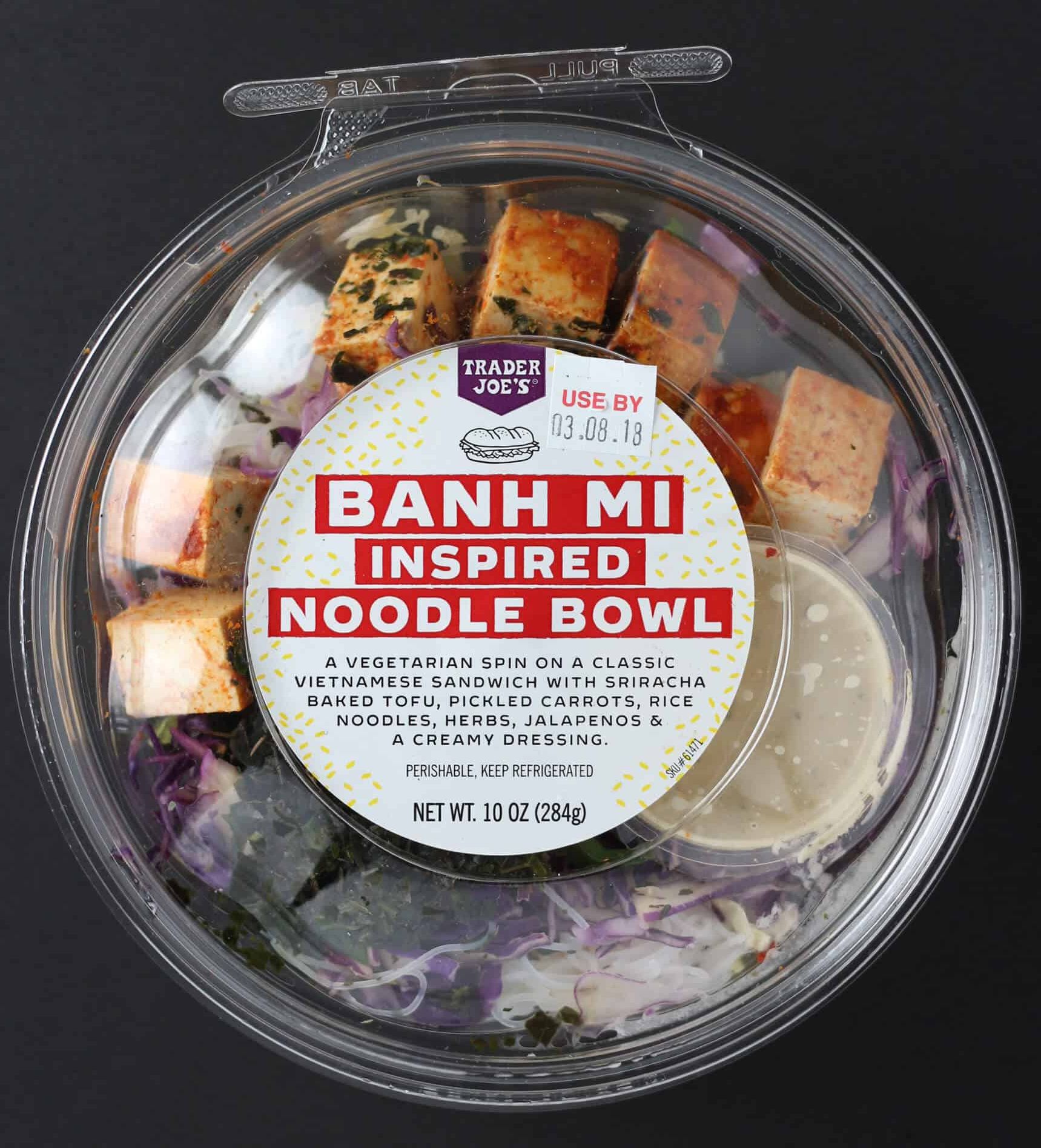 Alyson's Current Favorites // September 2019 by popular Florida life and style blog, The Modern Savvy: image of Trader Joe's Banh Mi Inspired Noodle Bowl.