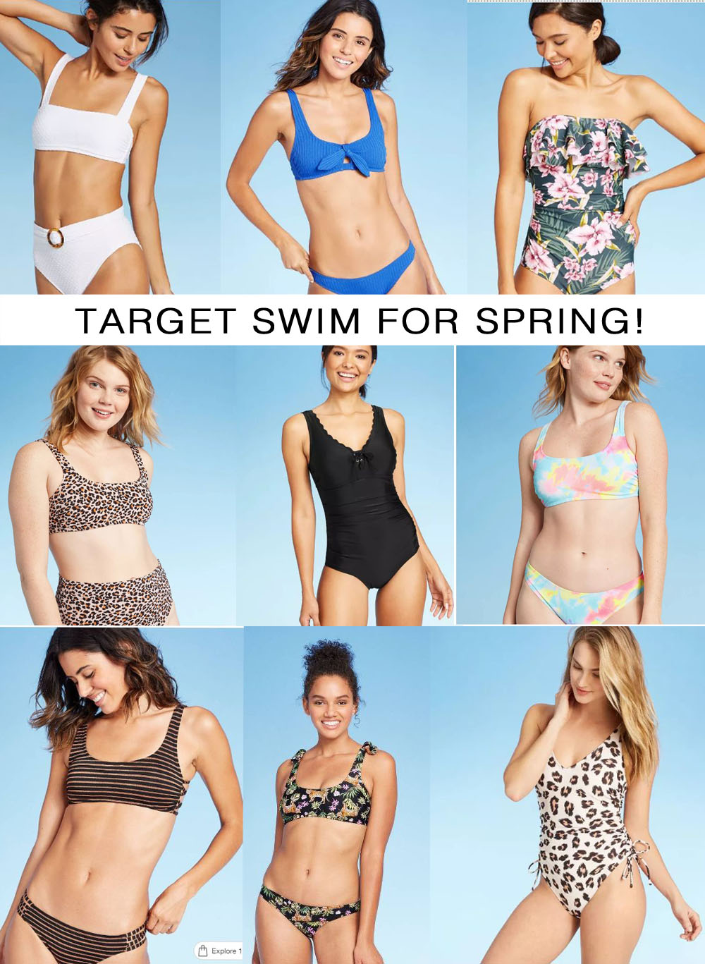 Target Swimsuits on Sale by popular Florida life and style blog, The Modern Savvy: collage image of various Target swimsuits that are currently on sale.