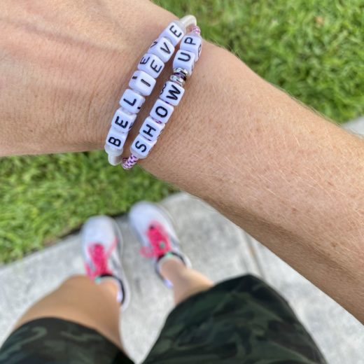 How to Stay Healthy by popular Florida lifestyle blog, The Modern Savvy: image of a woman wearing 'believe' and 'show up' stack bracelets.